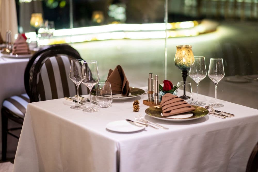 Family dining together at restaurant